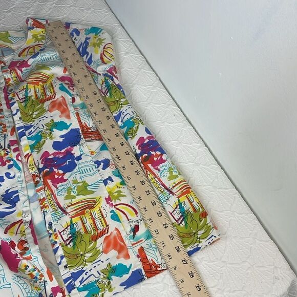 Liz&Me Open Blazer 3/4 Sleeve French theme novelty print 100% Cotton size 0X - Picture 11 of 13